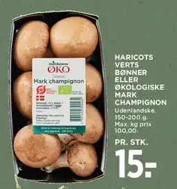 MENY Haricots verts / bønner eller økologiske markchampignon tilbud