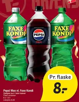 Fakta Tyskland Pepsi Max el. Faxe Kondi (Pr. flaske) tilbud