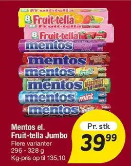 Fakta Tyskland Mentos / Fruit-tella Jumbo tilbud