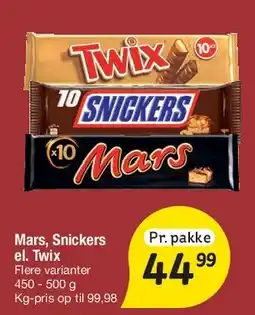 Fakta Tyskland Mars, Snickers el. Twix tilbud