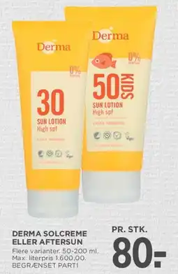 MENY Derma solcreme eller aftersun tilbud