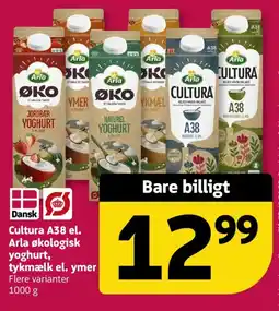 Løvbjerg Cultura a38 el. arla økologisk yoghurt, tykmælk el. ymer tilbud