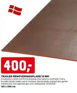 jem & fix Trailer renoveringsplade 12 mm tilbud