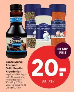 SPAR Santa Maria Allround Grillolie eller Krydderier tilbud
