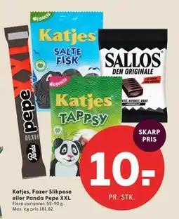SPAR Katjes, Fazer Slikpose eller Panda Pepe XXL tilbud