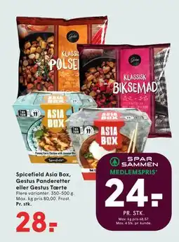 SPAR Spicefield Asia Box, Gestus Panderetter eller Gestus Tærte tilbud