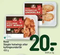 REMA 1000 Rose Stegte hotwings eller kyllingeunderlår tilbud
