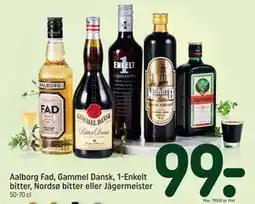 REMA 1000 Aalborg Fad, Gammel Dansk, 1-Enkelt bitter, Nordsø bitter eller Jägermeister tilbud