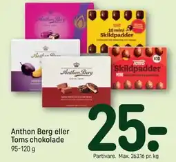 REMA 1000 Anthon Berg eller Toms chokolade tilbud