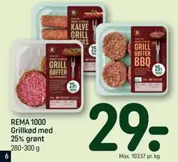REMA 1000 REMA 1000 Grillkød med 25% grønt tilbud