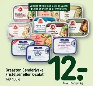 REMA 1000 Graasten Sønderjyske Fristelser eller K-salat tilbud
