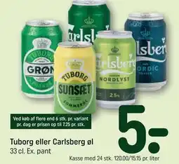 REMA 1000 Tuborg eller Carlsberg øl tilbud