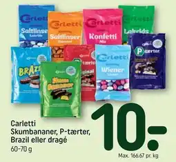 REMA 1000 Carletti Skumbananer, P-tærter, Brazil eller dragé tilbud