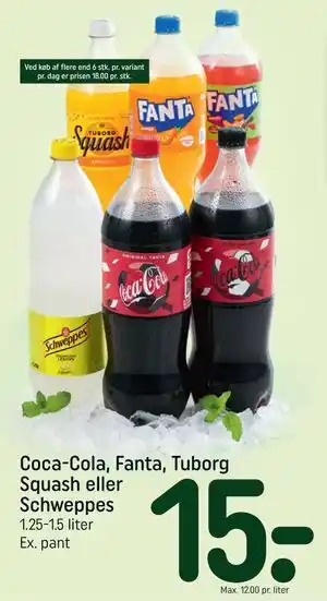 REMA 1000 Coca-Cola, Fanta, Tuborg Squash eller Schweppes tilbud