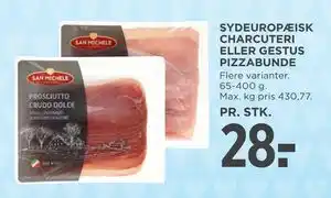 MENY SYDEUROPÆISK CHARCUTERI ELLER GESTUS PIZZABUNDE tilbud