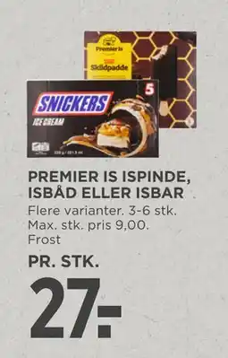 MENY PREMIER IS ISPINDE, ISBÅD ELLER ISBAR tilbud
