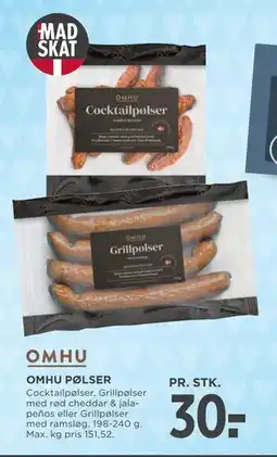 MENY OMHU PØLSER tilbud