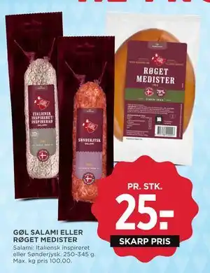 MENY GØL SALAMI ELLER RØGET MEDISTER tilbud