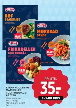 MENY STEFF HOULBERG MAXI ELLER TULIP MIDDAGSRETTER tilbud