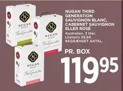 MENY NUGAN THIRD GENERATION SAUVIGNON BLANC, CABERNET SAUVIGNON ELLER ROSÉ tilbud