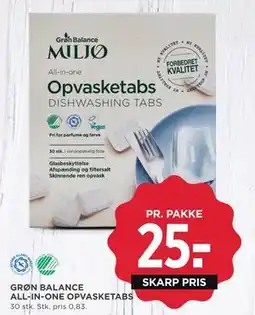 MENY GRØN BALANCE ALL-IN-ONE OPVASKETABS tilbud