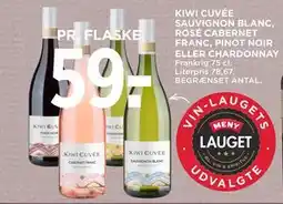 MENY KIWI CUVÉE SAUVIGNON BLANC, ROSÉ CABERNET FRANC, PINOT NOIR ELLER CHARDONNAY tilbud