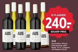 MENY AUS Australien. Shiraz, Chardonnay eller Rosé tilbud