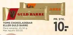 MENY TOMS CHOKOLADEBAR ELLER GULD BARRE tilbud