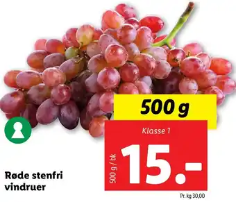 Lidl Røde Stenfri Vindruer 500g tilbud