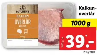 Lidl Kalkun-Overlår 1000g tilbud