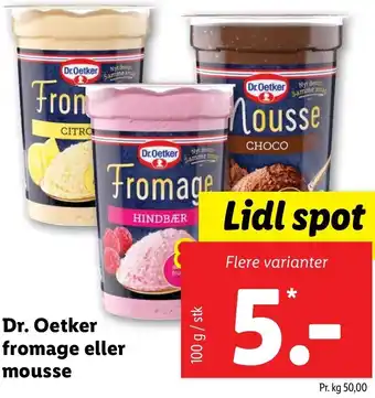 Lidl Dr. Oetker Fromage Eller Mousse 100g tilbud
