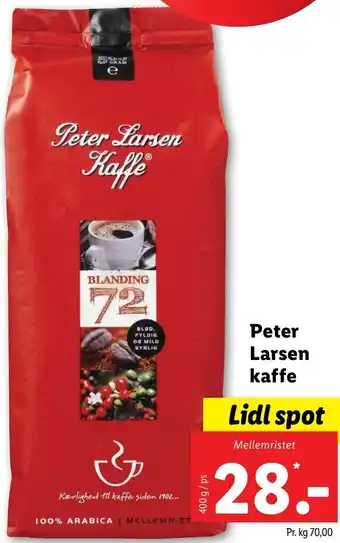 Lidl Peter Larsen Kaffe 400g tilbud