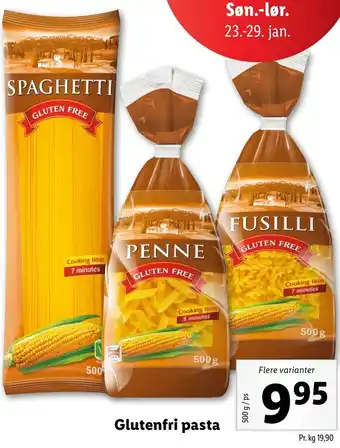 Lidl Glutenfri Pasta 500g tilbud