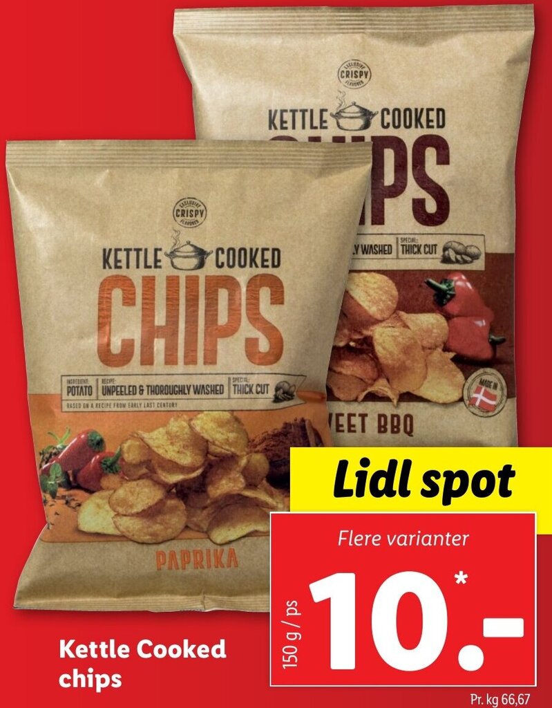 Kettle Cooked Chips 150g tilbud hos Lidl