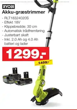 Bauhaus RYOBI Akku-græstrimmer tilbud