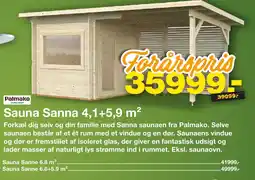 Bauhaus Sauna Sanna 4,1+5,9 m² tilbud