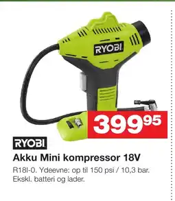Bauhaus RYOBI Akku Mini kompressor 18V tilbud