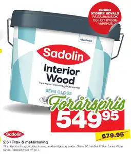 Bauhaus Sadolin Træ- & metalmaling tilbud
