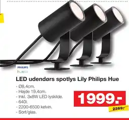 Bauhaus LED udendørs spotlys Lily Philips Hue tilbud