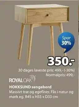 JYSK HOKKSUND sengebord tilbud
