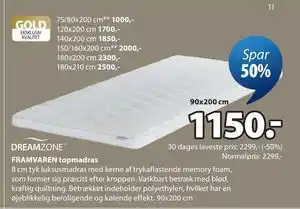 JYSK FRAMVAREN topmadras tilbud