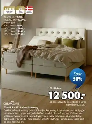 JYSK TONDRA + RESA elevationsseng tilbud