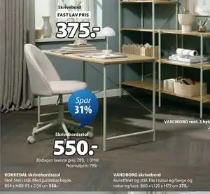 JYSK VANDBORG skrivebord tilbud