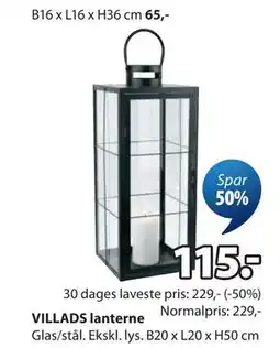JYSK VILLADS lanterne tilbud