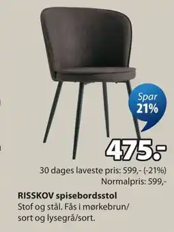 JYSK RISSKOV spisebordsstol tilbud