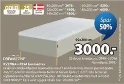 JYSK KVENNA + RESA boxmadras tilbud