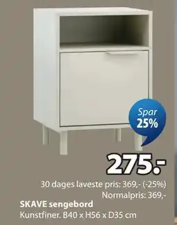JYSK SKAVE sengebord tilbud