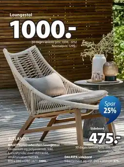 JYSK DALRIPA sidebord tilbud