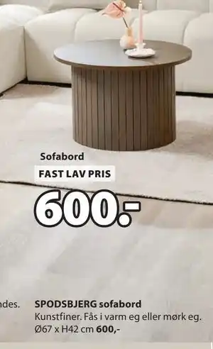 JYSK SPODSBJERG sofabord tilbud