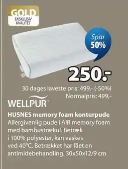 JYSK HUSNES memory foam konturpude tilbud